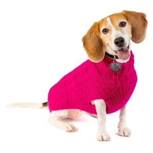 NWT Chilly Dog Organic Wool Dog Cable Knit Sweater, Large